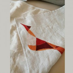 Détail du chemin de table orange