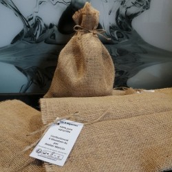 Sac à légumes en toile de jute upcyclée, fabrication artisanale à Moustoir-Ac en Bretagne par Atelier merLin