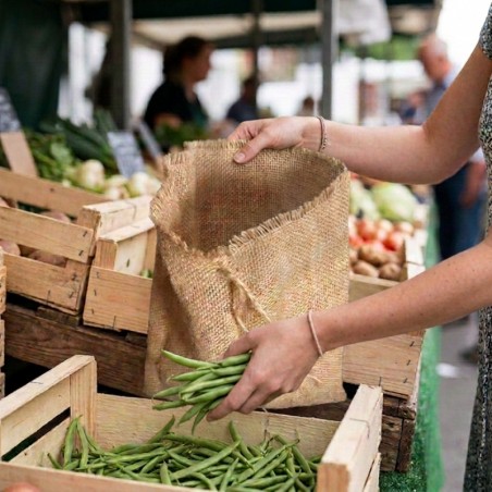 Sac à légumes en toile de jute  pour des courses sans emballage