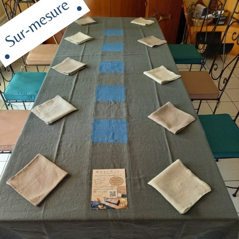 Nappe en lin lavé réalisée sur mesure Nappe en lin lavé réalisée sur mesure