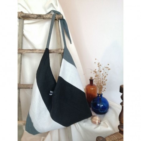 Sac Fourre-tout ARTS & SCIENCE En Lin Noir - Occasion Très Bon état - Dimensions : 40x37x5 Cm (HxLxP)