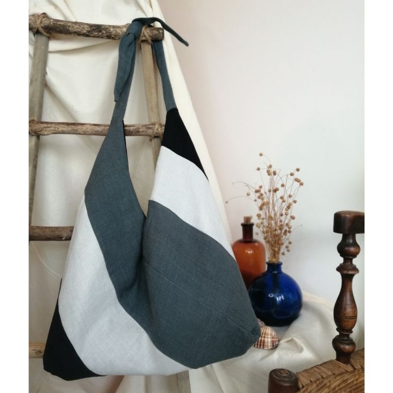 Sac Fourre-Tout En Lin à Personnaliser (Diamond Painting) - Kit DIY Avec Strass, Motif Paysage Forestier - Sac Courses Écologique Réutilisable